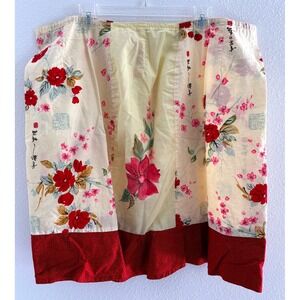 Vintage Details Skirt Womens‎ 3XL Yellow Red Mini Japanese Floral 90s Preppy